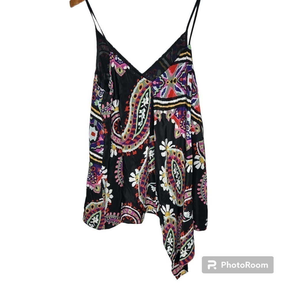 ANTHROPOLOGIE HD IN PARIS Moon Struck Asymmetrical 100% Silk Cami Top Si… - Picture 4 of 14